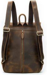 SDFGH Men's Backpack European and American Retro Men's Bag Large Capacity 14 Inch Laptop Travel Backpack (Color : A, Size : 35 * 27 * 8cm) - Image 4