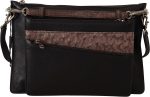 Black Exotic Leather Shoulder Sling Alta Sartoria Bag