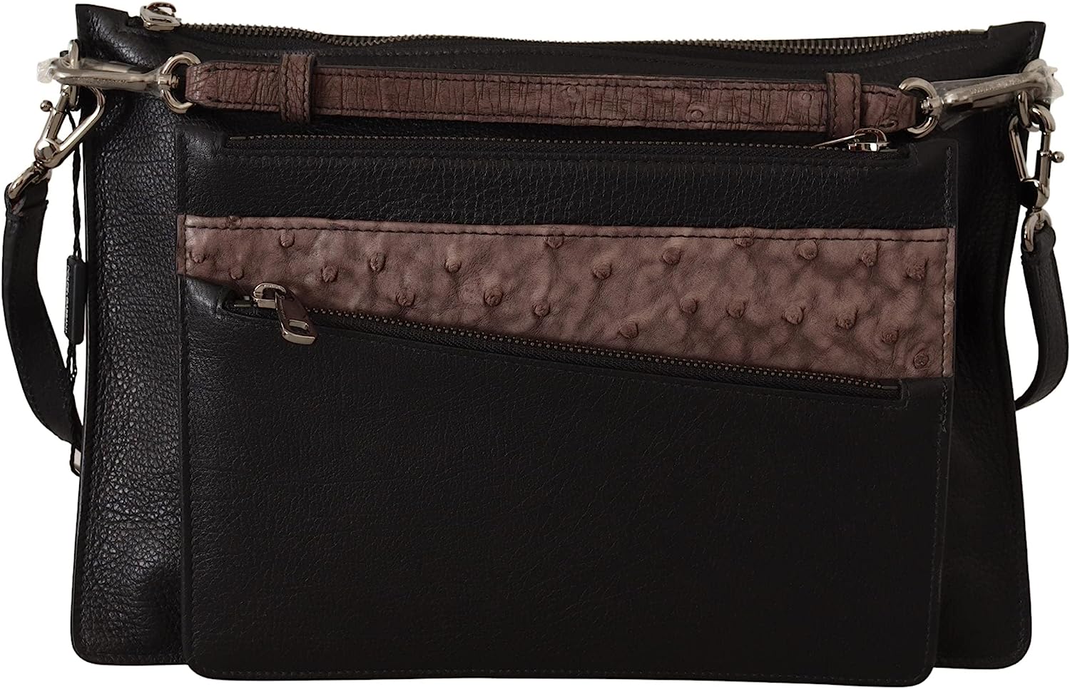 260106101936042_1 Black Exotic Leather Shoulder Sling Alta Sartoria Bag - Image 1