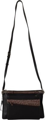 Black Exotic Leather Shoulder Sling Alta Sartoria Bag - Image 6
