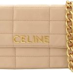 Celine Chain Shoulder Bag In Quilted Goatskin