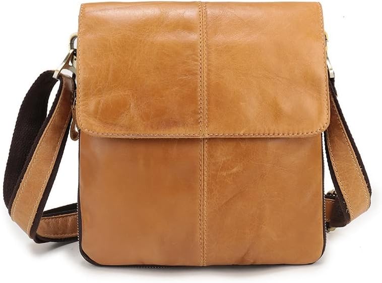 260106101936360_1 ZLXDP Leather Men's Bag Retro Cowhide Men's Crossbody Bag Vertical Clamshell for Men Shoulder Bag - Image 1