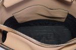 Prada Beige Logo Web Stripe Strap Pebbled Leather Crossbody Shopping Tote Bag 1BE023 - Image 7