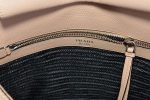 Prada Beige Logo Web Stripe Strap Pebbled Leather Crossbody Shopping Tote Bag 1BE023 - Image 8