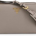 Prada Women's Gray Vitello Phenix Leather Crossbody 1BH079