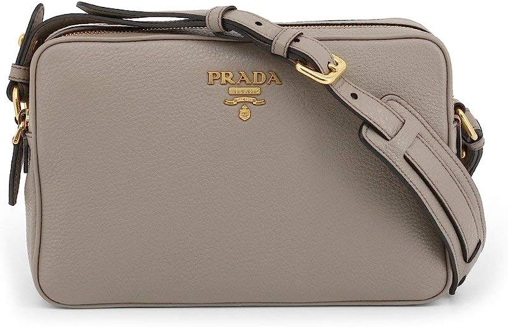 260106101936724_1 Prada Women's Gray Vitello Phenix Leather Crossbody 1BH079 - Image 1