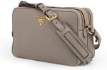 Prada Women's Gray Vitello Phenix Leather Crossbody 1BH079 - Image 2