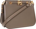 FENDI Touch Taupe Leather Shoulder Bag 8BT350 - Image 3