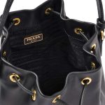 Prada Women's Sechiello Nero Black Glace Calf Leather Bucket Bag 1BH038 (Black) - Image 3
