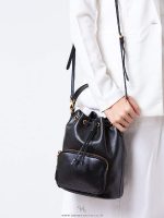 Prada Women's Sechiello Nero Black Glace Calf Leather Bucket Bag 1BH038 (Black) - Image 4