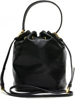 Prada Women's Sechiello Nero Black Glace Calf Leather Bucket Bag 1BH038 (Black) - Image 5