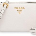 Prada Women's White Vitello Phenix Leather Crossbody HandBag 1BH079