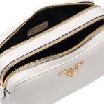 Prada Women's White Vitello Phenix Leather Crossbody HandBag 1BH079 - Image 3