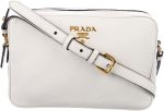 Prada Women's White Vitello Phenix Leather Crossbody HandBag 1BH079 - Image 7