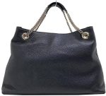 Gucci SOHO Black GG Logo Leather Chain Tote Bag Style 536196 - Image 3