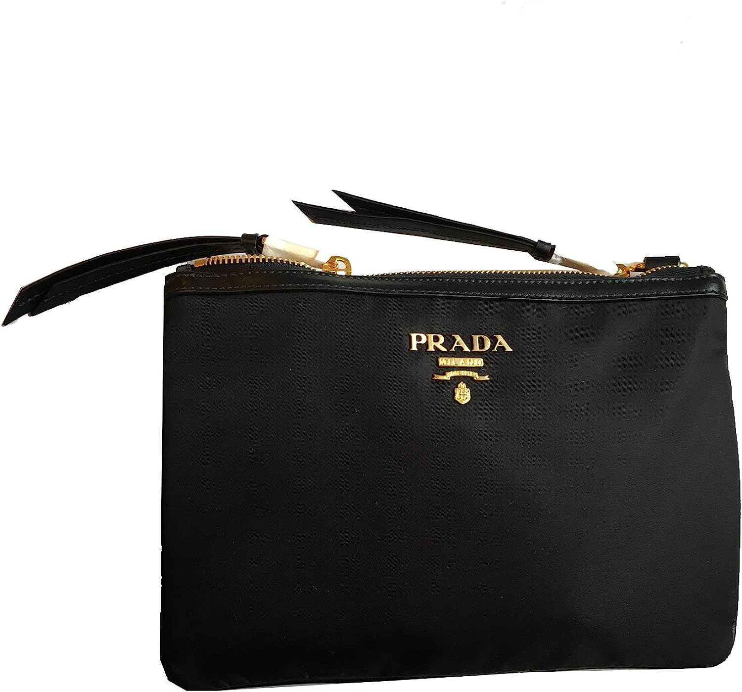 260106101937107_1 Prada Bandoliera Tessuto Nylon Soft Calf Trim Black Crossbody Bag 1BH046 - Image 1
