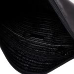 Prada Bandoliera Tessuto Nylon Soft Calf Trim Black Crossbody Bag 1BH046 - Image 7