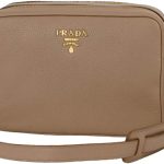 Prada Beige Vitello Phenix Leather Double Zip Crossbody Bag 1BH079