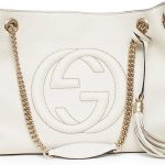 Gucci Womens Soho Leather Chain Straps Shoulder Handbag White Large