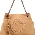 Gucci Camelia Camel Pebbled Leather Soho Shoulder Hand Bag Tassel