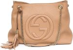 Gucci Camelia Camel Pebbled Leather Soho Shoulder Hand Bag Tassel - Image 2