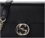 Gucci Interlocking G Black Leather Chain Shoulder Bag 510302 - Image 8