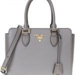 Prada Saffiano Leather Argilla Nero Two-Toned Black and Gray Handbag 1BA113