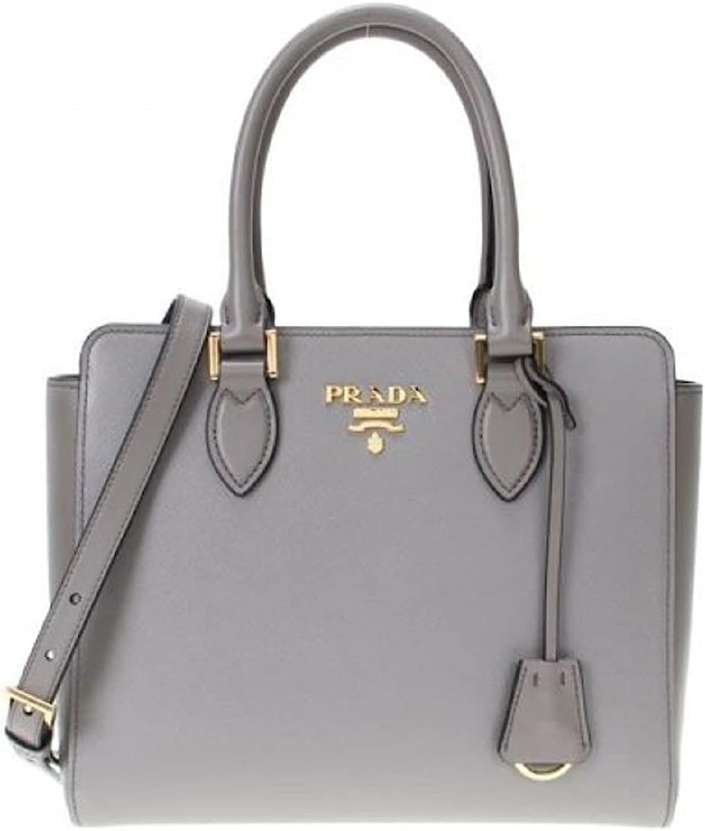 260411223011421_1 Prada Saffiano Leather Argilla Nero Two-Toned Black and Gray Handbag 1BA113 - Image 1