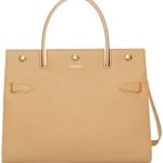 BURBERRY Small Title Leather Bag in Honey
