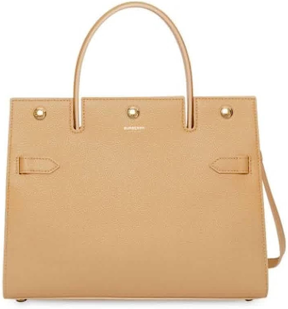 260411223034875_1 BURBERRY Small Title Leather Bag in Honey - Image 1