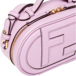 FENDI O'Lock Lilac Leather Mini Crossbody Bag - Image 3