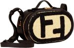 FENDI O'Lock Raffia and Leather Mini Crossbody Bag - Image 2