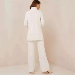 Walnut Autumn and Winter Knitted Solid Color Turtleneck Loose Sweater Wide-Leg Pants Casual Two-Piece Suit (Color : D, Size : S Code) - Image 4