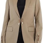 BURBERRY Ladies Pecan Melange Single-Breasted Blazer Jacket, Brand Size 6 (US Size 4)