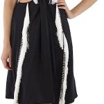 BURBERRY Black Silk Satin Slip Dress with Fringed Detail, Brand Size 10 (US Size 8)