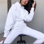 YUTRD ZCJUX 2pcs Long Sleeve Crop Top Hoodies Women Two Piece Outfits Stacked Pants Fashion Clothing Set Tracksuit (Color : B, Size : Medium) - Image 6