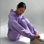YUTRD ZCJUX 2pcs Long Sleeve Crop Top Hoodies Women Two Piece Outfits Stacked Pants Fashion Clothing Set Tracksuit (Color : B, Size : Medium) - Image 7