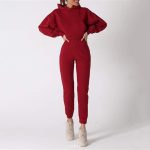 YUTRD ZCJUX 2pcs Long Sleeve Crop Top Hoodies Women Two Piece Outfits Stacked Pants Fashion Clothing Set Tracksuit (Color : B, Size : Medium) - Image 9