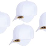 TopHeadwear Structured Adjustable Baseball Hat, White 4 Pack