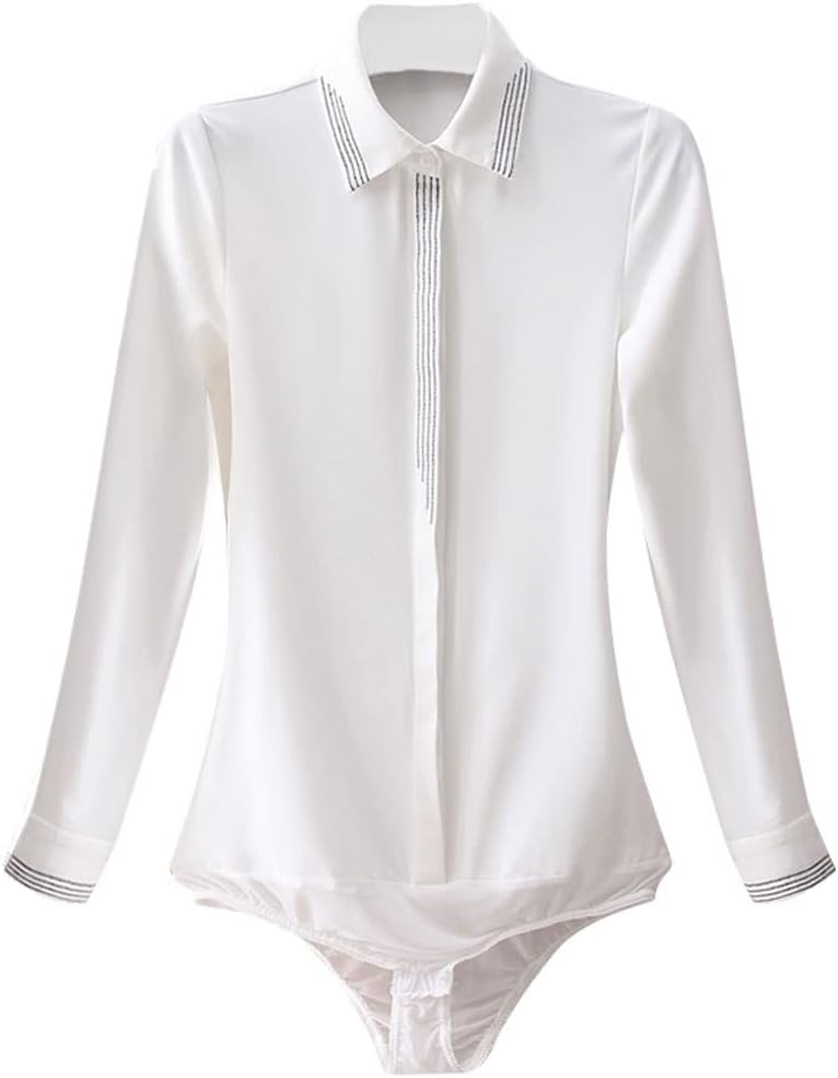 251212222644831_1 CZDYUF Long Sleeve Patchwork Shirt Women's Spring and Autumn Striped Contrast Chiffon Casual Bottomed -Piece Shirt (Color : D, Size : 2XL) - Image 1