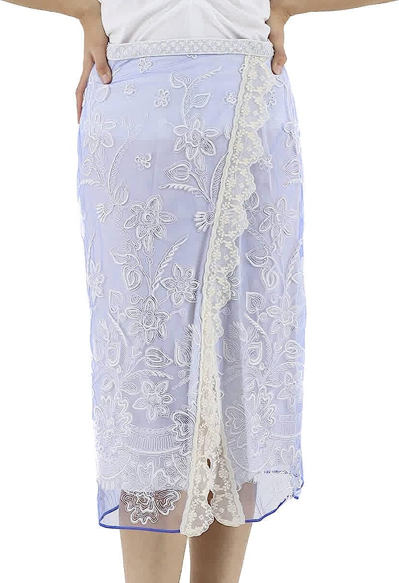 251212222645538_1 Burberry Ladies Floral-embroidered Tulle Skirt - Image 1