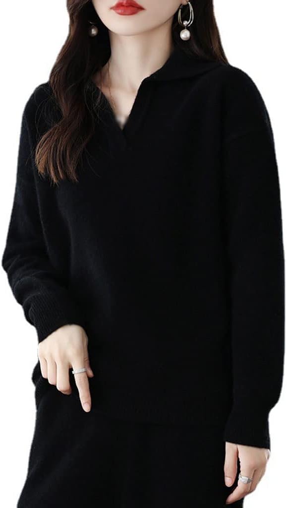 260106101935050_1 Walnut Casual Wide-Legged Pants Knitted Suit Autumn and Winter Loose Wool Sweater Top High-Waisted Pants Two-Piece Suit (Color : D, Size : M Code) - Image 1