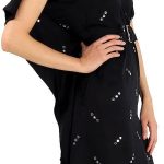 BURBERRY Black Antonina Embellished Asymmetric Belted Silk Dress