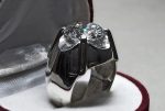 Rare 7 Carat Big Diamond Cut Fire Moissanite Mens Heavy Sterling Silver 925 Handmade Ring Gift for Him Anniversary Ring (9) - Image 3