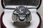 Rare 7 Carat Big Diamond Cut Fire Moissanite Mens Heavy Sterling Silver 925 Handmade Ring Gift for Him Anniversary Ring (9) - Image 4