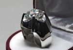 Rare 7 Carat Big Diamond Cut Fire Moissanite Mens Heavy Sterling Silver 925 Handmade Ring Gift for Him Anniversary Ring (9) - Image 6