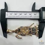 10K Yellow Gold Diamond Santa Muerte Grim Reaper Pendant For Men and Women | 2.9 x 0.9 inch Round Cut Real White Diamond Holy Death Santa Muerte Mens Pendant 0.20 CT | Unisex Custom Jewelry Gift for Him - Image 8