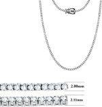 Poshadime 4.23 Carat Natural Diamond Tennis Necklace In 14K White Gold For Women's Jewelry (Diamond Clarity_i2 & Color -H) 18" In Necklace - Image 2
