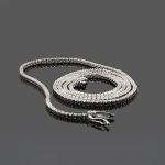 Poshadime 4.23 Carat Natural Diamond Tennis Necklace In 14K White Gold For Women's Jewelry (Diamond Clarity_i2 & Color -H) 18" In Necklace - Image 4