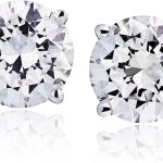 Certified Natural Diamond Stud Earrings for Women 14 Karat Gold Round Brilliant Shaped Earrings 4 Prong Setting with Screw Back and Posts Studs Fine Jewelry for Women